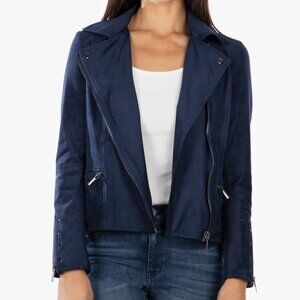 NWT Kut from the Kloth Slate Blue Faux Suede Eveline Jacket
